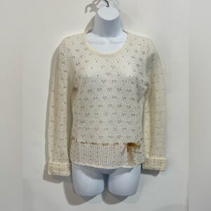 Intuitions Women’s Delicate Light Weight Beaded Sweater‎ Size Small